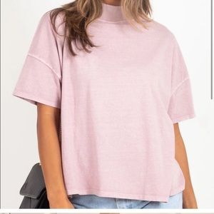🍄 We The Free Fearless Tee - Dusty Himalayan Pink - mock neck